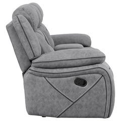Higgins 2-piece Upholstered Motion Reclining Sofa Set Grey - 602261-S2