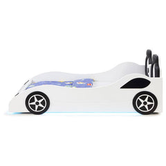 Cruiser Wood Twin LED Car Bed White - 400477