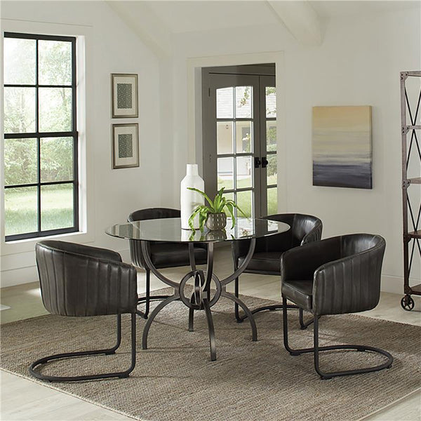 Banner Upholstered Dining Chair Anthracite and Matte Black - 109292