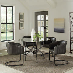 Banner Upholstered Dining Chair Anthracite and Matte Black - 109292