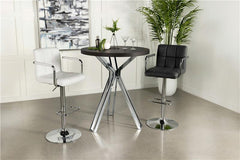 Edgerton Round Wood Top Bar Table Dark Oak and Chrome - 183131