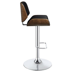 Folsom Upholstered Adjustable Bar Stool Black and Chrome - 130502