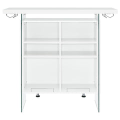 Acosta Rectangular Bar Unit with Footrest and Glass Side Panels - 182632