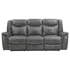 Conrad 2-piece Upholstered Padded Arm Motion Sofa Set Grey - 650354-S2
