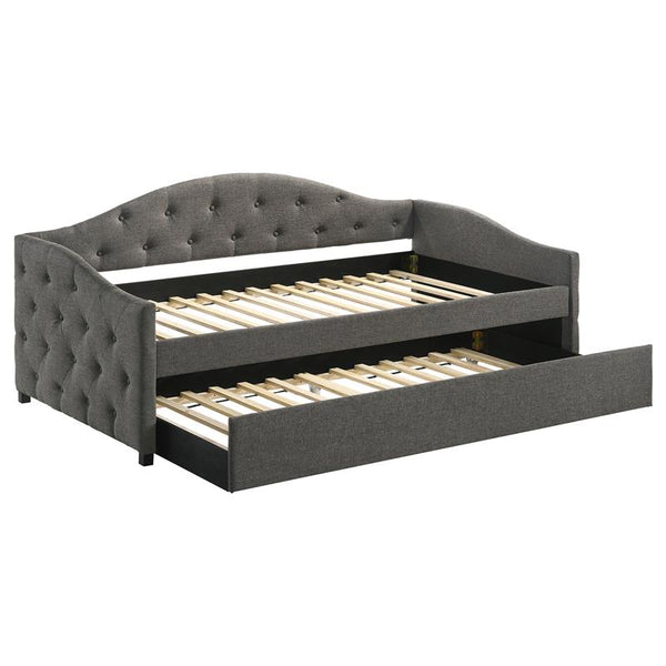 Sadie Upholstered Twin Daybed with Trundle Grey - 300638