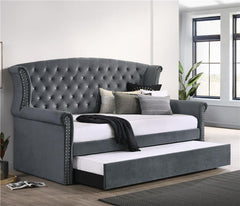 Scarlett Upholstered Twin Daybed with Trundle Grey - 300641