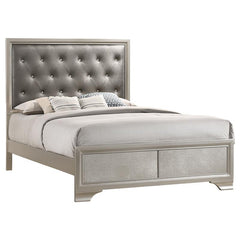 Salford Wood Eastern King Panel Bed Metallic Sterling - 222721KE