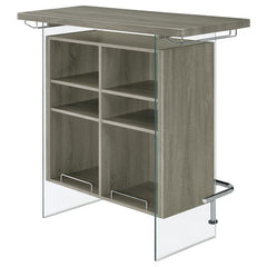 Acosta Rectangular Bar Unit with Footrest and Glass Side Panels - 182631