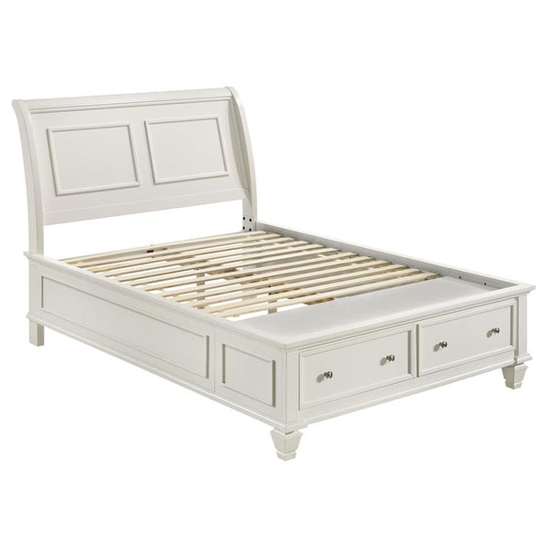 Selena Wood Full Storage Panel Bed Cream White - 400239F