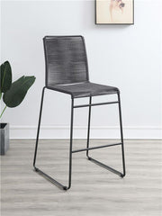 Jerome Upholstered Bar Stools with Footrest (Set of 2) Charcoal and Gunmetal - 192064