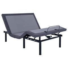 Negan Eastern King Adjustable Bed Base Grey and Black - 350132KE