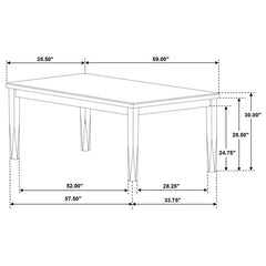 Appleton 7-piece Rectangular Dining Set Brown Brushed and White - 110411-S7