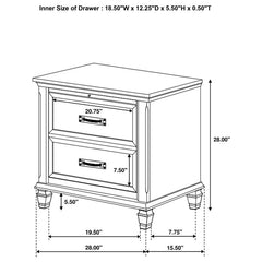 Franco 4-piece California King Bedroom Set Distressed White - 205330KW-S4