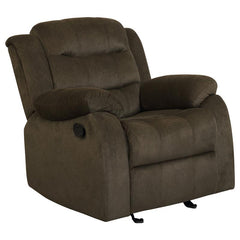 Rodman Upholstered Padded Arm Glider Recliner Olive Brown - 601883
