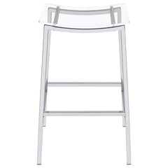 Jovani Acrylic Backless Bar Stools Clear and Chrome (Set of 2) - 182359