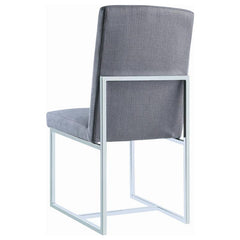 Mackinnon Upholstered Side Chairs Grey and Chrome (Set of 2) - 107143