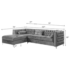 Bellaire Upholstered Storage Chaise Sectional Sofa Grey - 508280