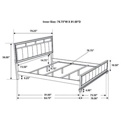 Barzini Wood Eastern King Panel Bed White - 205891KE