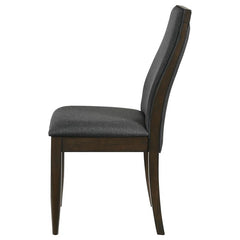 Wes Upholstered Side Chair (Set of 2) Grey and Dark Walnut - 115272