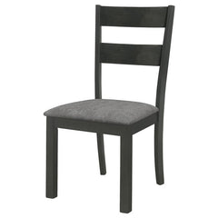 Jakob Upholstered Side Chairs with Ladder Back (Set of 2) Grey and Black - 115132