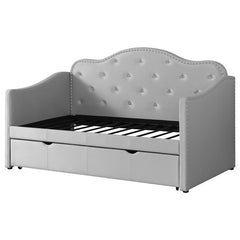 Elmore Upholstered Twin Daybed with Trundle Light Grey - 300629