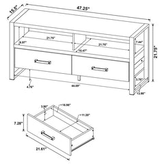 James 2-drawer Engineered Wood 48" TV Stand Dark Pine - 704281