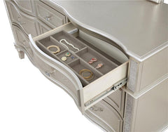 Evangeline 9-drawer Dresser with Mirror Silver Oak - 223393M