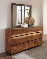 Winslow 6-drawer Dresser with Mirror Smokey Walnut - 223253M
