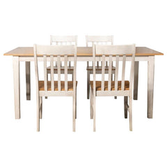 Kirby 5-piece Dining Set Natural and Rustic Off White - 192691-S5