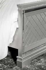 Eleanor Wood Eastern King Panel Bed Metallic Mercury - 223461KE