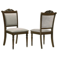Willowbrook Upholstered Dining Side Chair Grey and Chestnut (Set of 2) - 108112