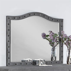 Deanna Button Tufted Dresser Mirror Grey - 205104