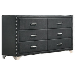 Melody 6-drawer Upholstered Dresser Grey - 223383