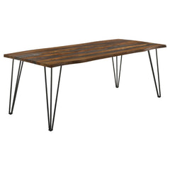 Neve Live-edge Dining Table with Hairpin Legs Sheesham Grey and Gunmetal - 193861
