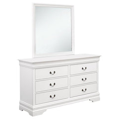 Louis Philippe 6-drawer Dresser with Mirror White - 204693M