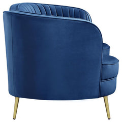 Sophia Upholstered Channel Tufted Loveseat Blue - 506862