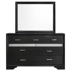 Miranda 7-drawer Dresser with Mirror Black and Rhinestone - 206363M