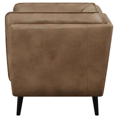 Thatcher Upholstered Tuxedo Arm Tufted Accent Chair Brown - 509423