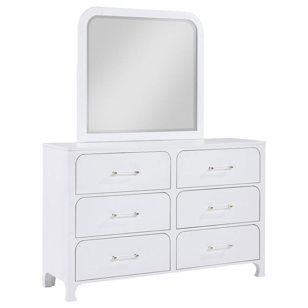 Anastasia 6-drawer Dresser with Mirror Pearl White - 224753M