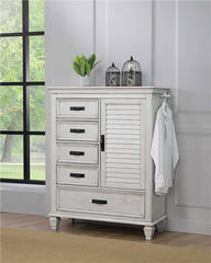Franco 5-drawer Door Chest Antique White - 205338