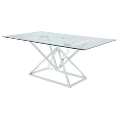 Beaufort Rectangle Glass Top Dining Table Chrome - 109451