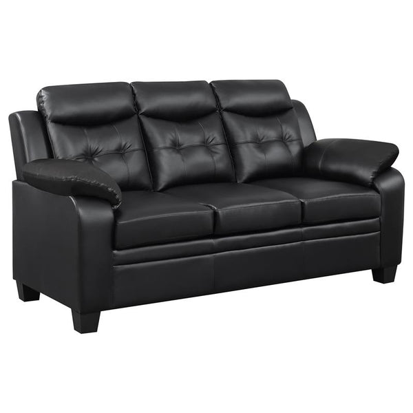 Finley Upholstered Padded Arm Tufted Sofa Black - 506551