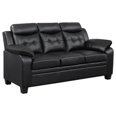 Finley Upholstered Padded Arm Tufted Sofa Black - 506551