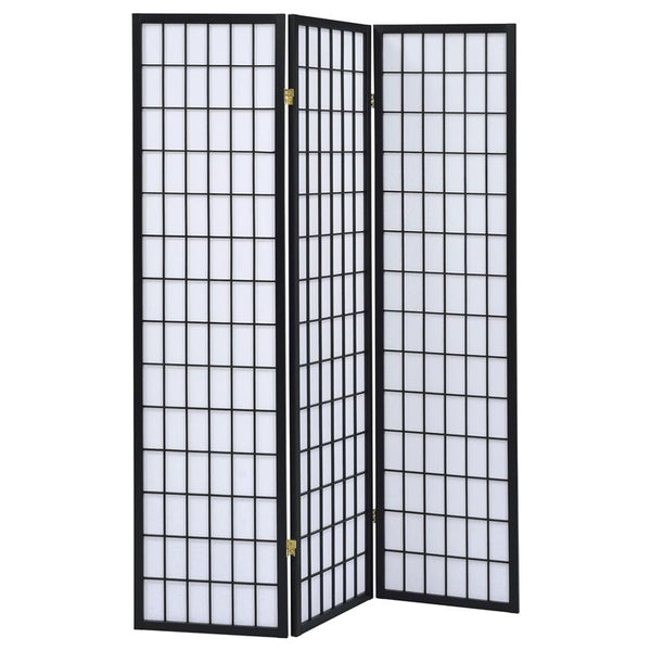 Carrie 3-Panel Room Divider Folding Shoji Screen Black - 4622