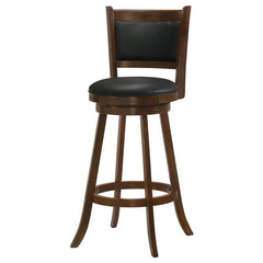 Broxton Upholstered Swivel Bar Stools Chestnut and Black (Set of 2) - 101920