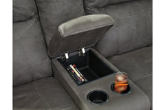 Austere Reclining Loveseat with Console - 3840194