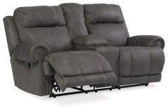 Austere Reclining Loveseat with Console - 3840194