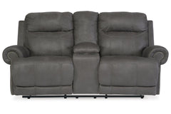 Austere Reclining Loveseat with Console - 3840194