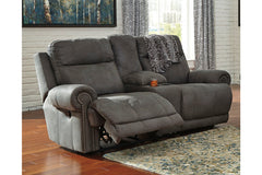 Austere Reclining Loveseat with Console - 3840194