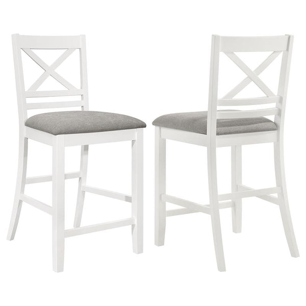 Hollis X-Back Counter Height Dining Chairs White and Grey (Set of 2) - 122249